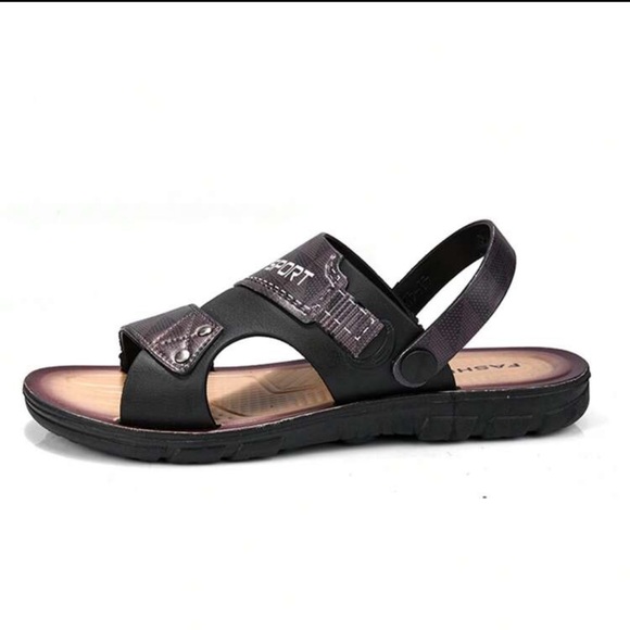 Black Men leather sandal - Picture 3 of 4